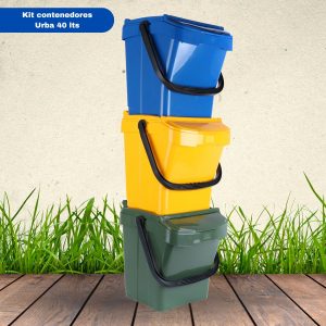 Set 3 Contenedores reciclaje  Urba Plus 40 Lts.