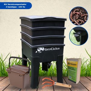 Set Vermicompostaje Worm Café 100 litros (3 bandejas)