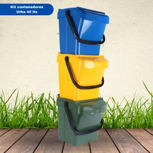 Set 3 Contenedores reciclaje Urba Plus 40 Lts.