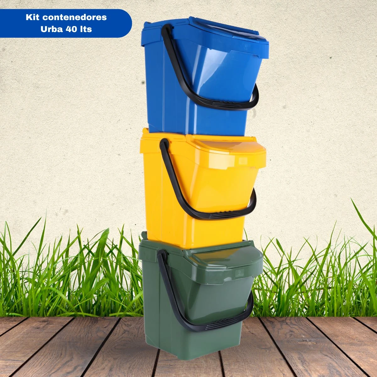Set 3 Contenedores reciclaje  Urba Plus 40 Lts.
